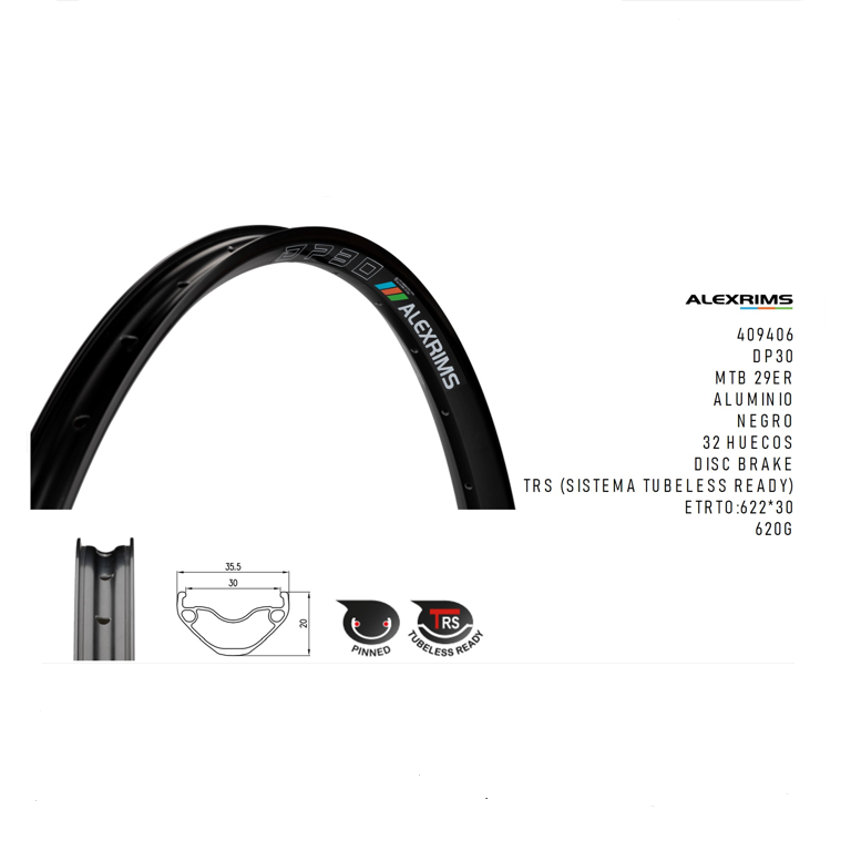 ARO29 ALEXRIMS DP30 ALUMN 32H TRS NEGRO DISCO