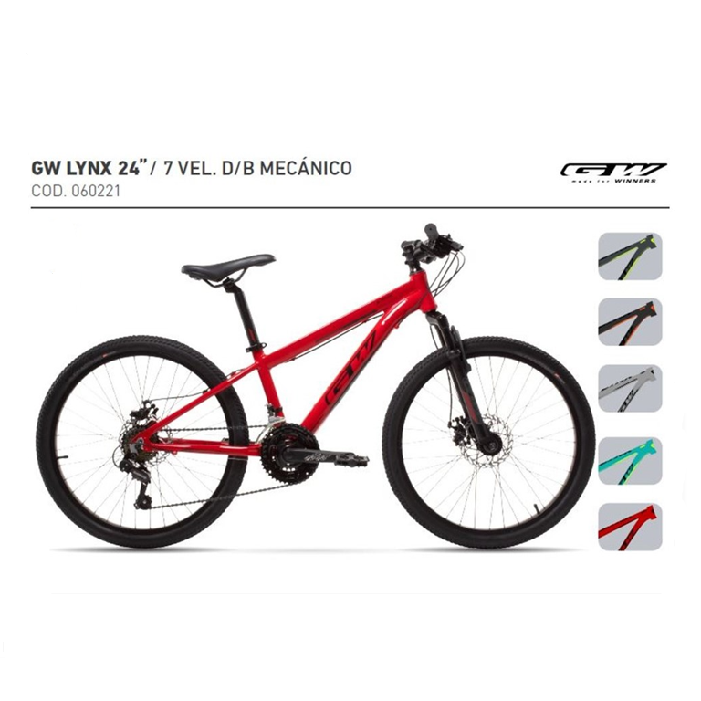 BICICLETA 24 MTB LYNX 7 VEL MECANICA GW