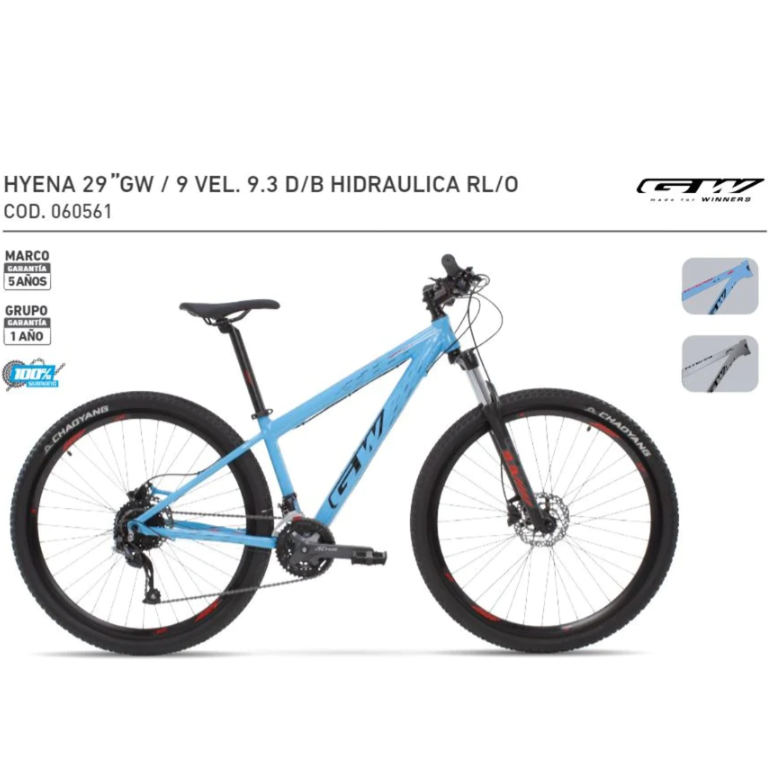 BICICLETA 29 GW HYENA 9VEL HIDRA 9,3 REP. GW